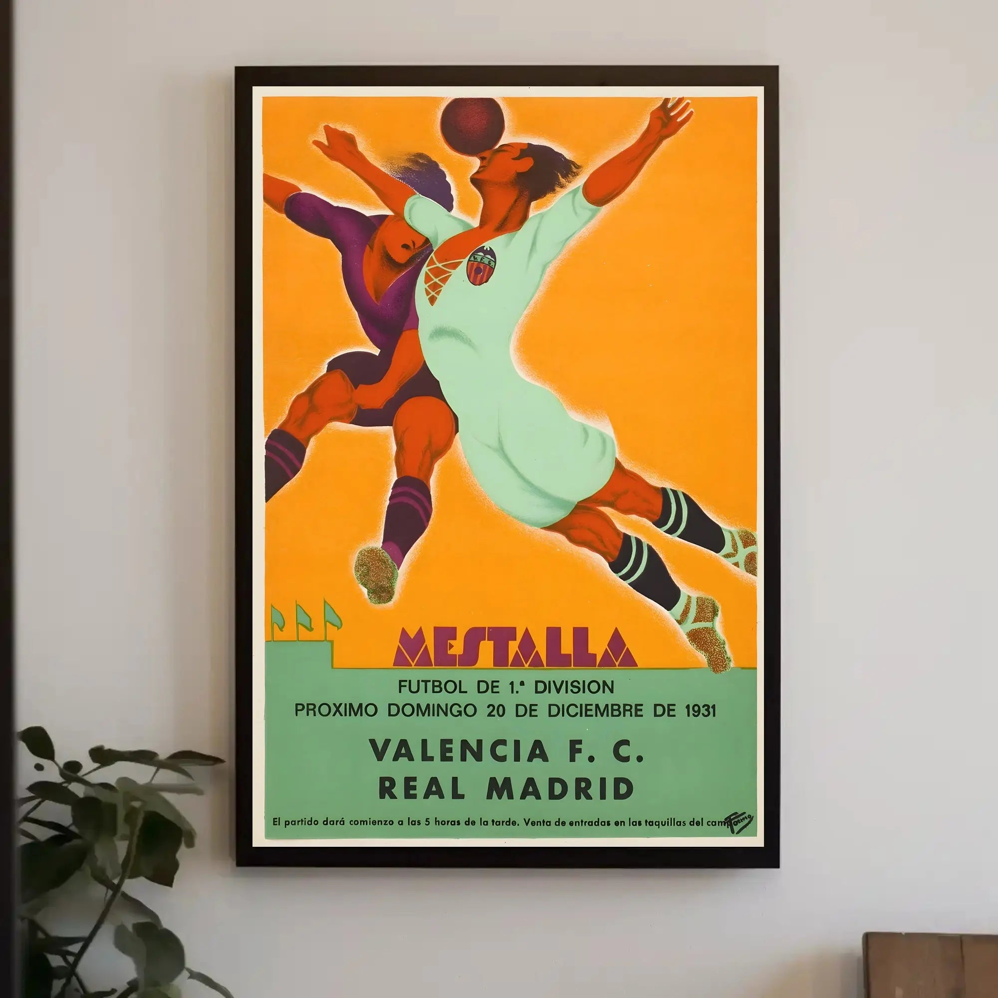 Valencia vs Real Madrid 1931 Vintage Sports Poster PosterGoat