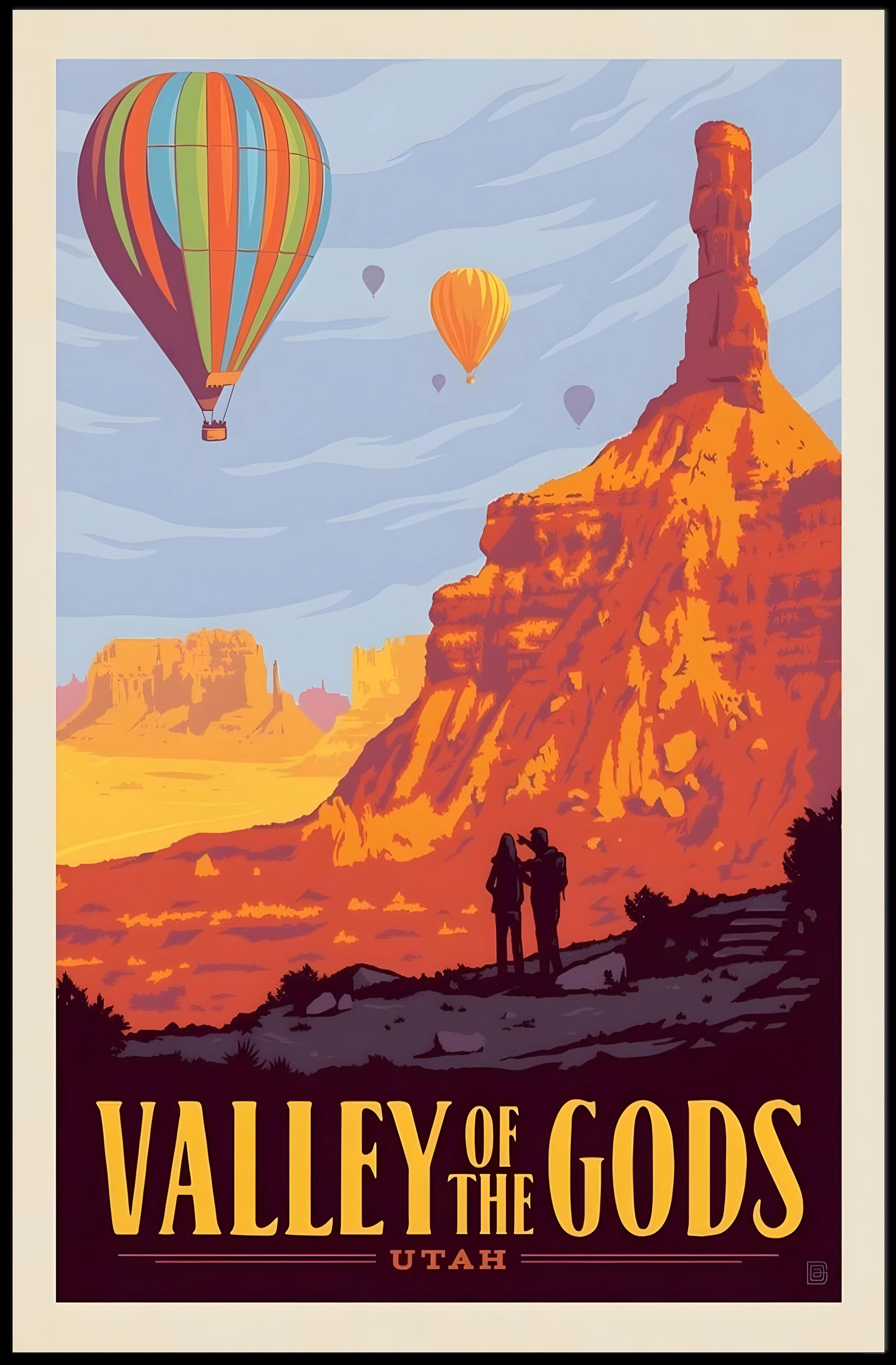 Valley of the Gods Scenic Vintage Travel Poster PosterGoat