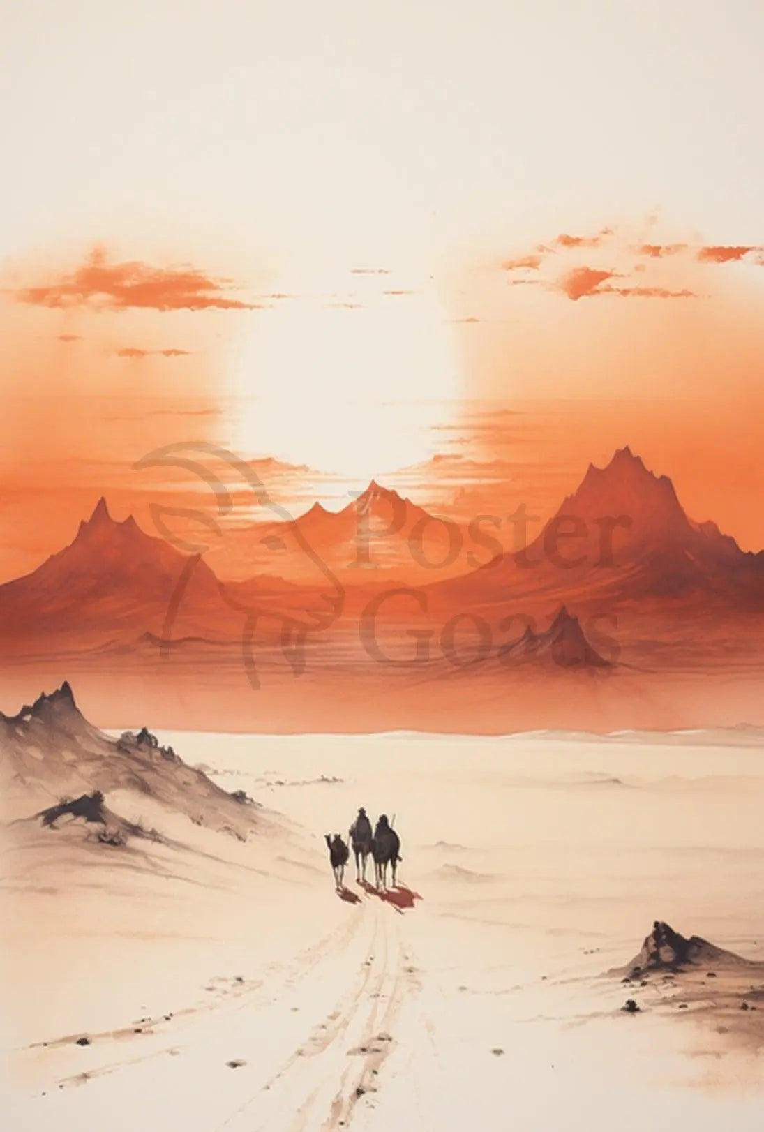 Vast Desert Landscape Journey Artistic Exploration Poster PosterGoat