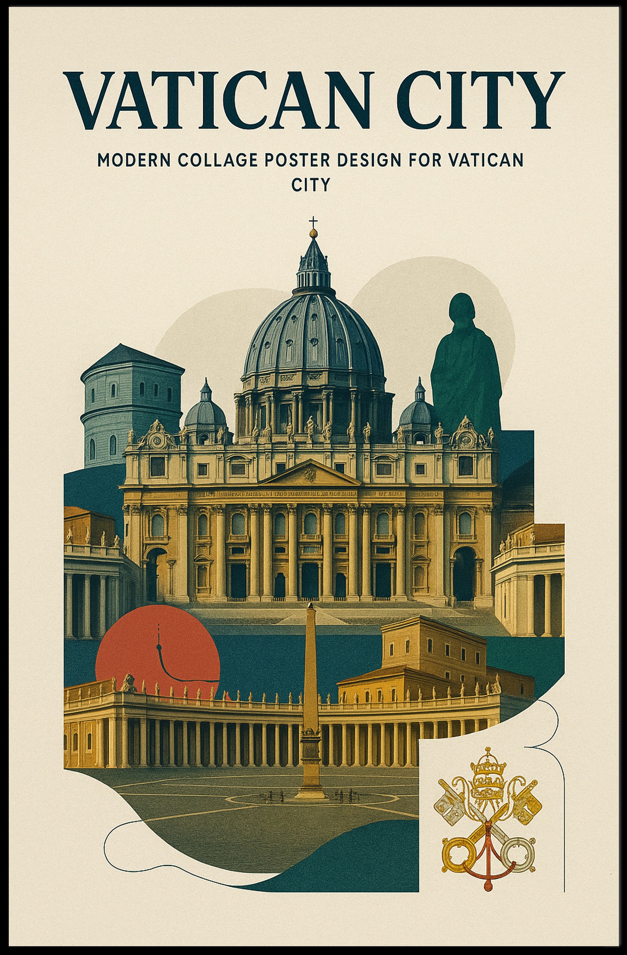 Vatican City Modern Collage Design Poster PosterGoat