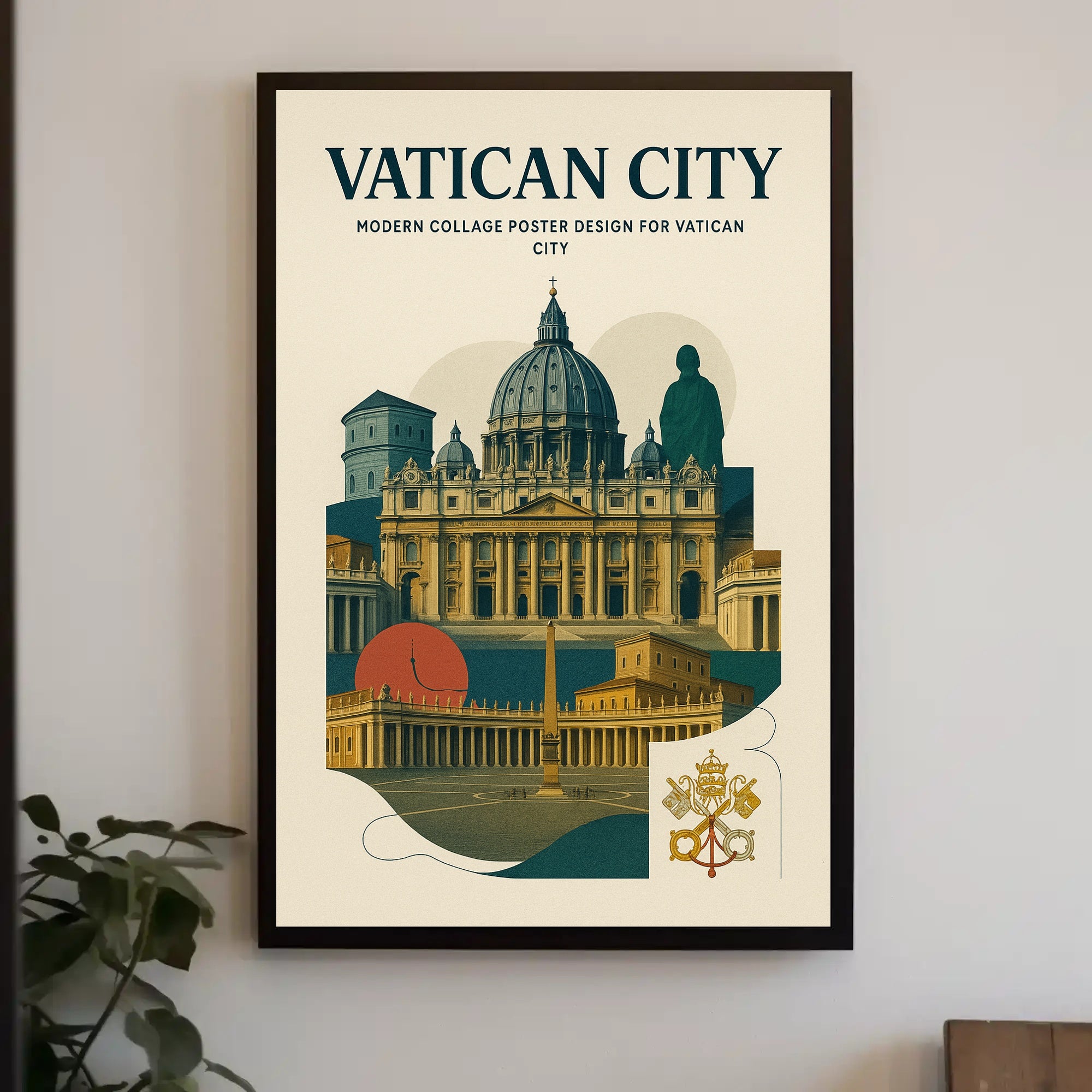 Vatican City Modern Collage Design Poster PosterGoat