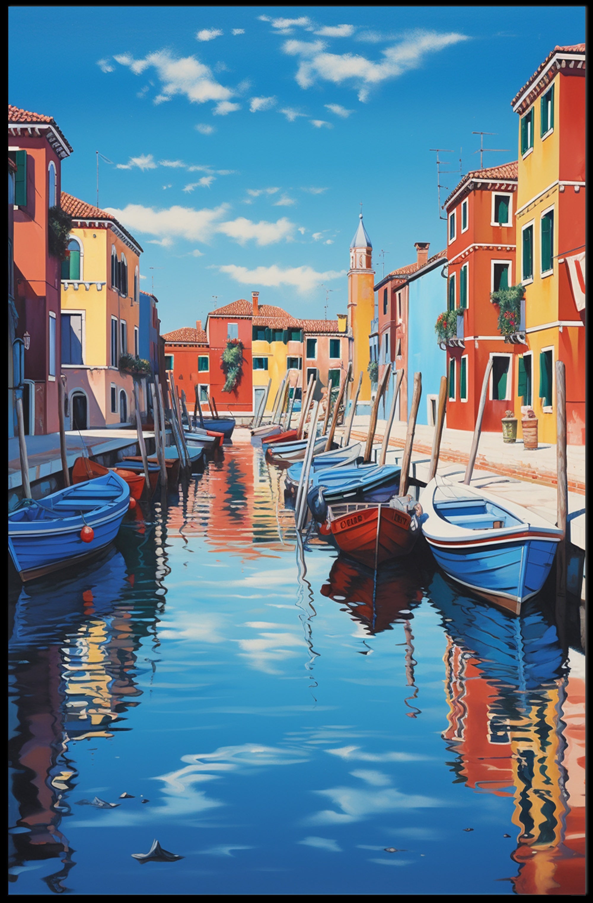 Venetian Canal Scene Photorealistic Travel Poster PosterGoat