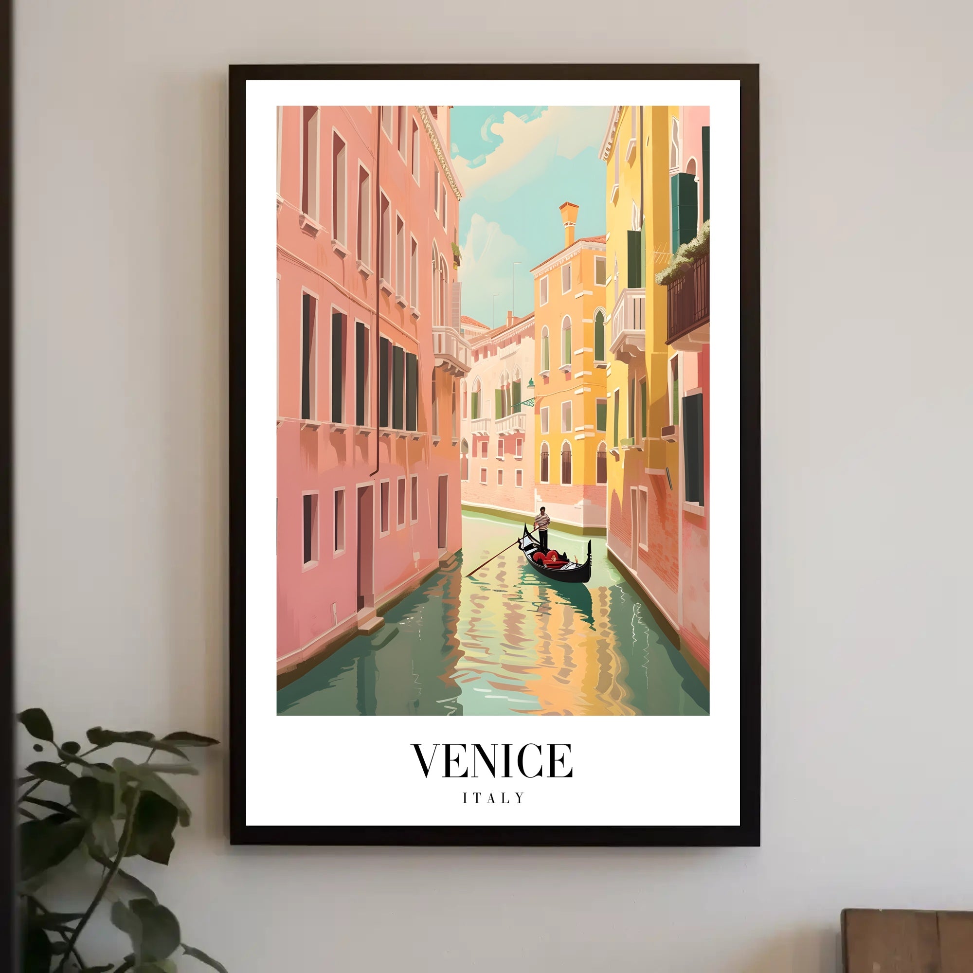 Venetian Romance Gondola Travel Poster PosterGoat