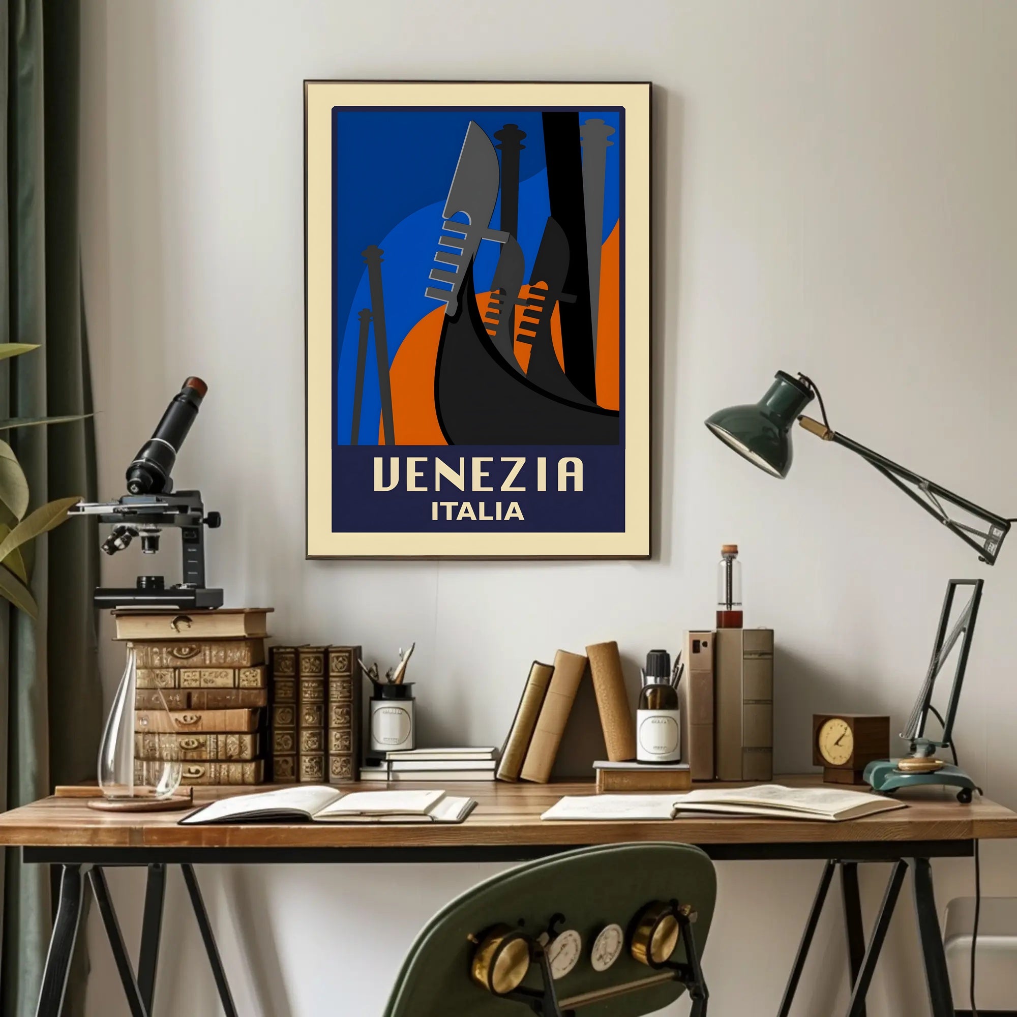 Venice Art Deco Gondola Travel Poster PosterGoat