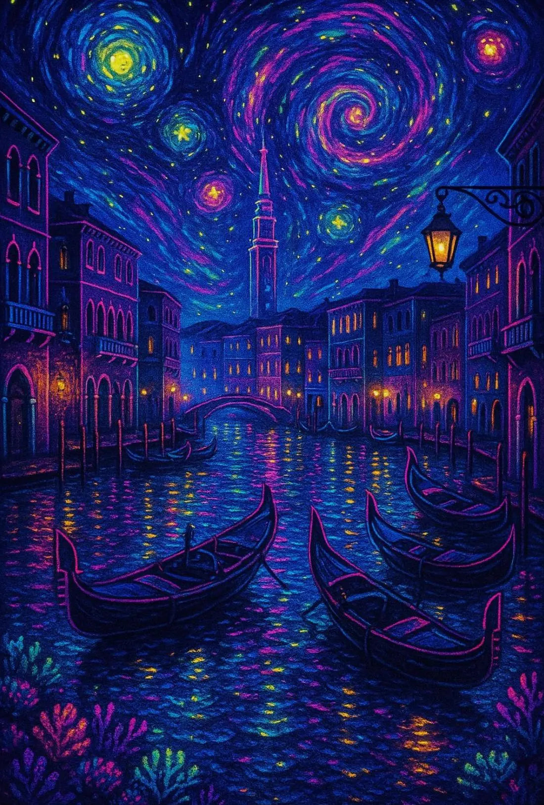 Venice Dreamscape: Starry Night-Inspired Travel Poster PosterGoat