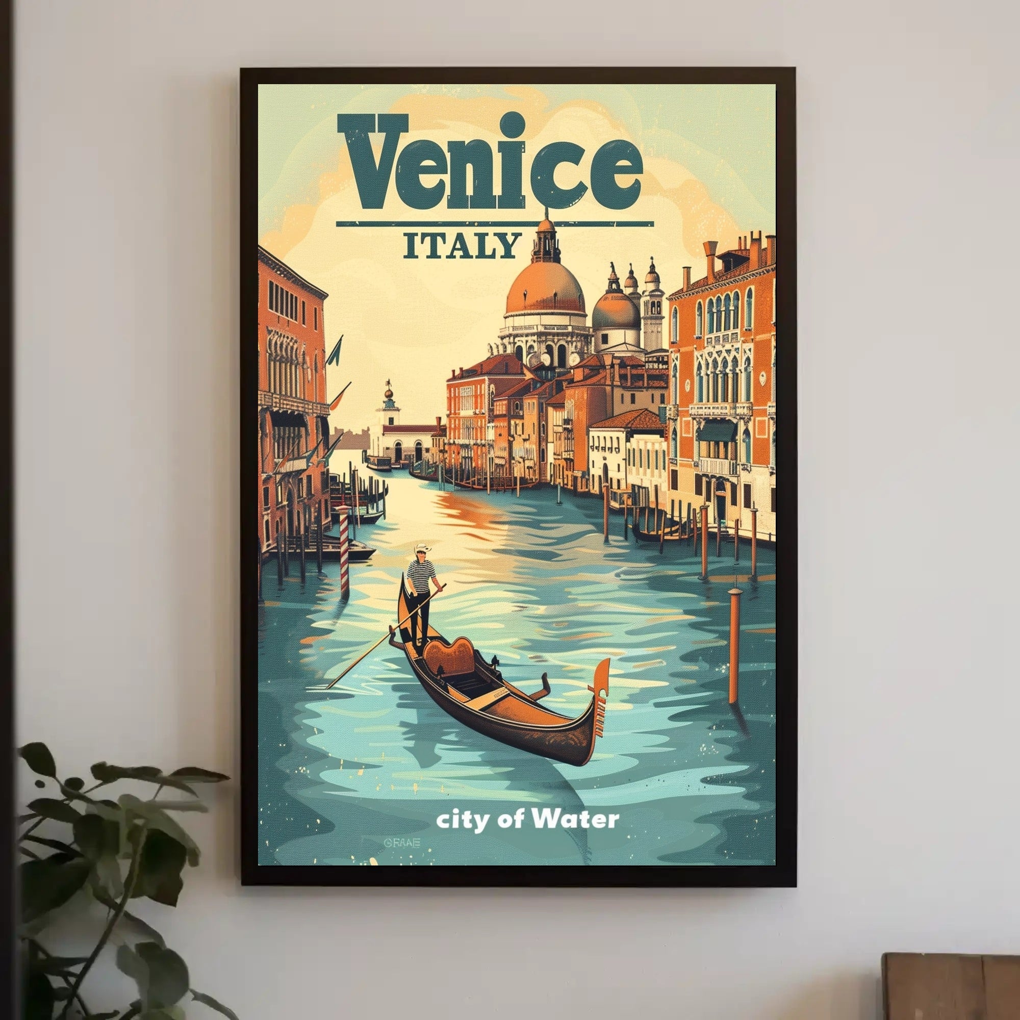Venice Gondola Journey: Romantic Travel Poster PosterGoat
