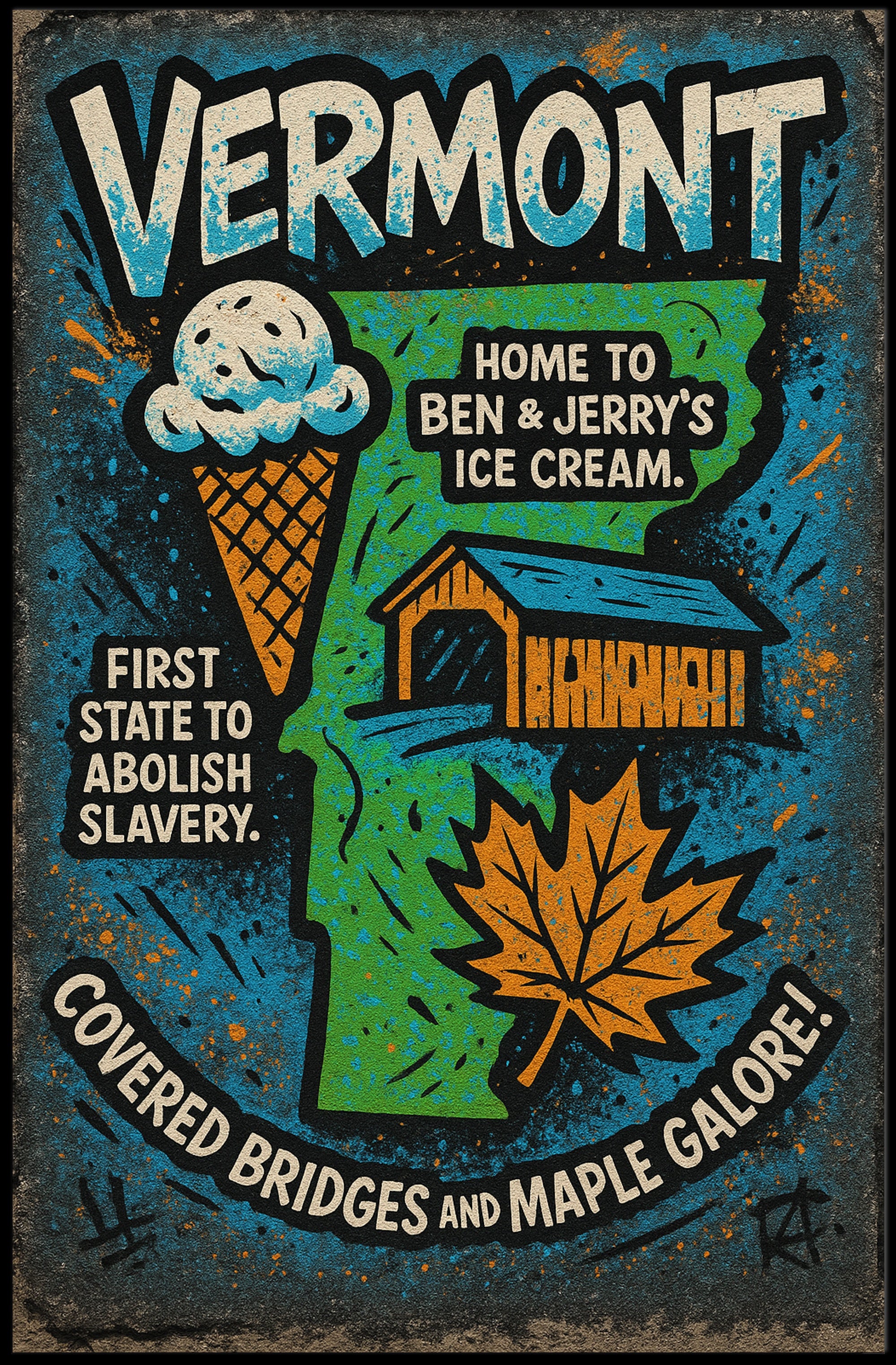 Vermont Highlights Poster PosterGoat