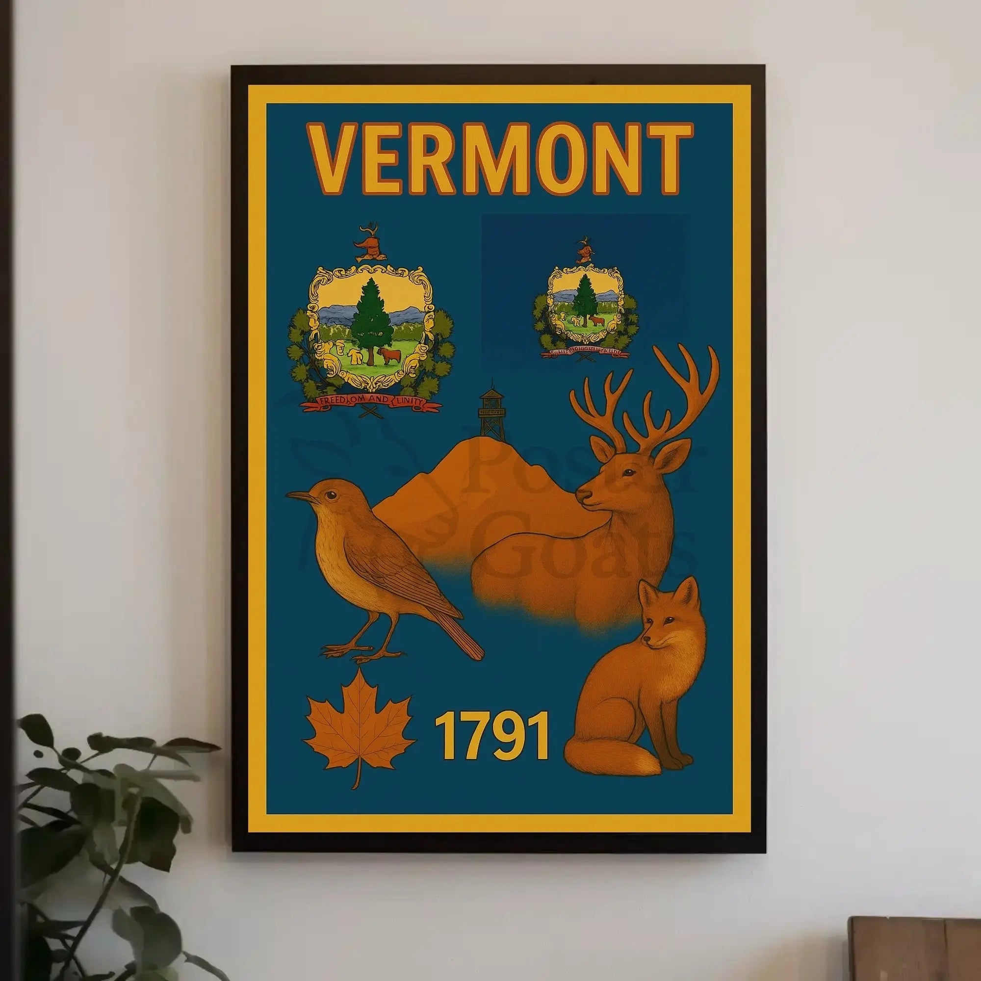 Vermont Vintage Nature Poster - Cultural or Heritage Poster PosterGoat