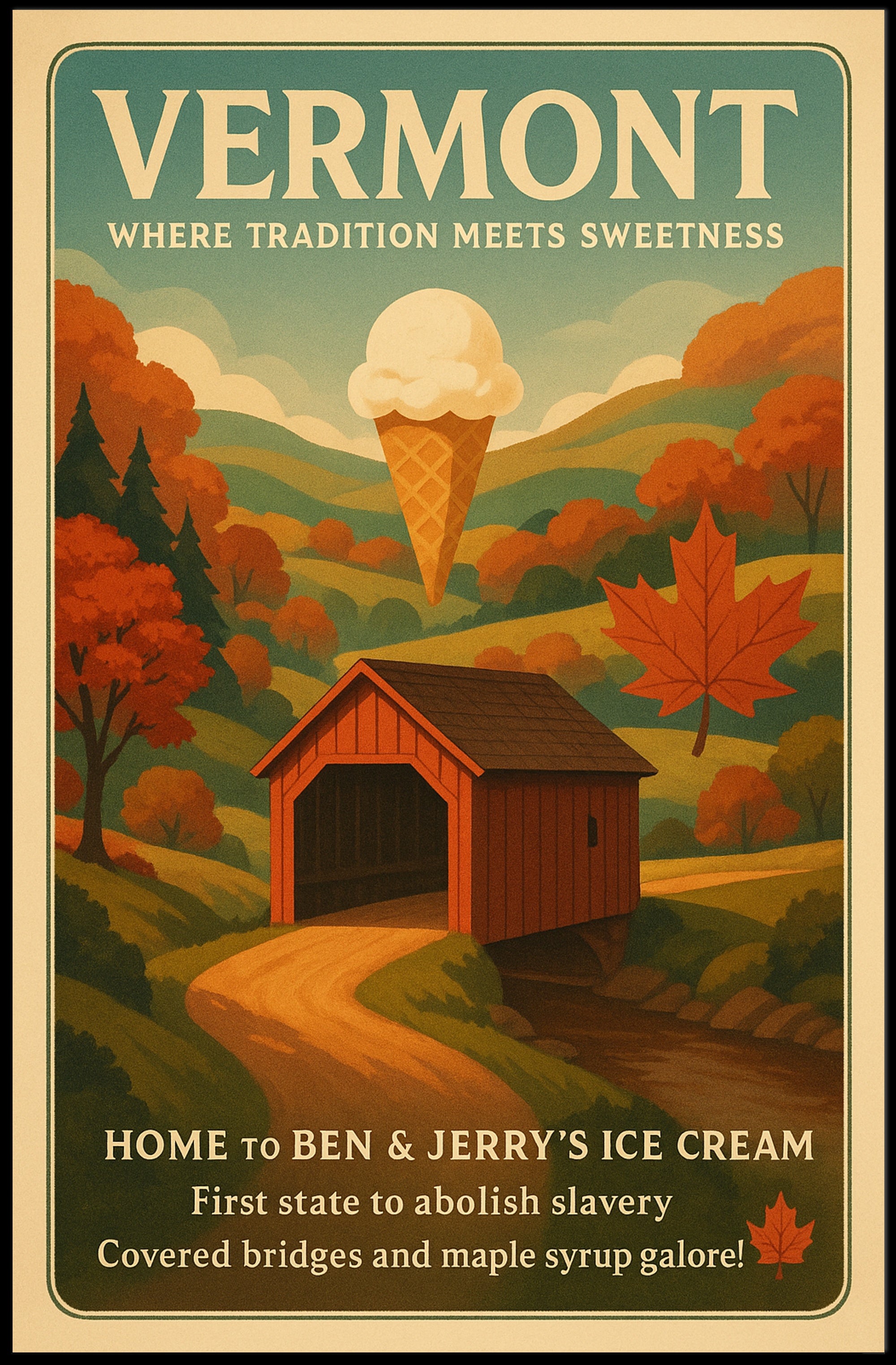 Vermont Where Tradition Meets Sweetness Poster PosterGoat