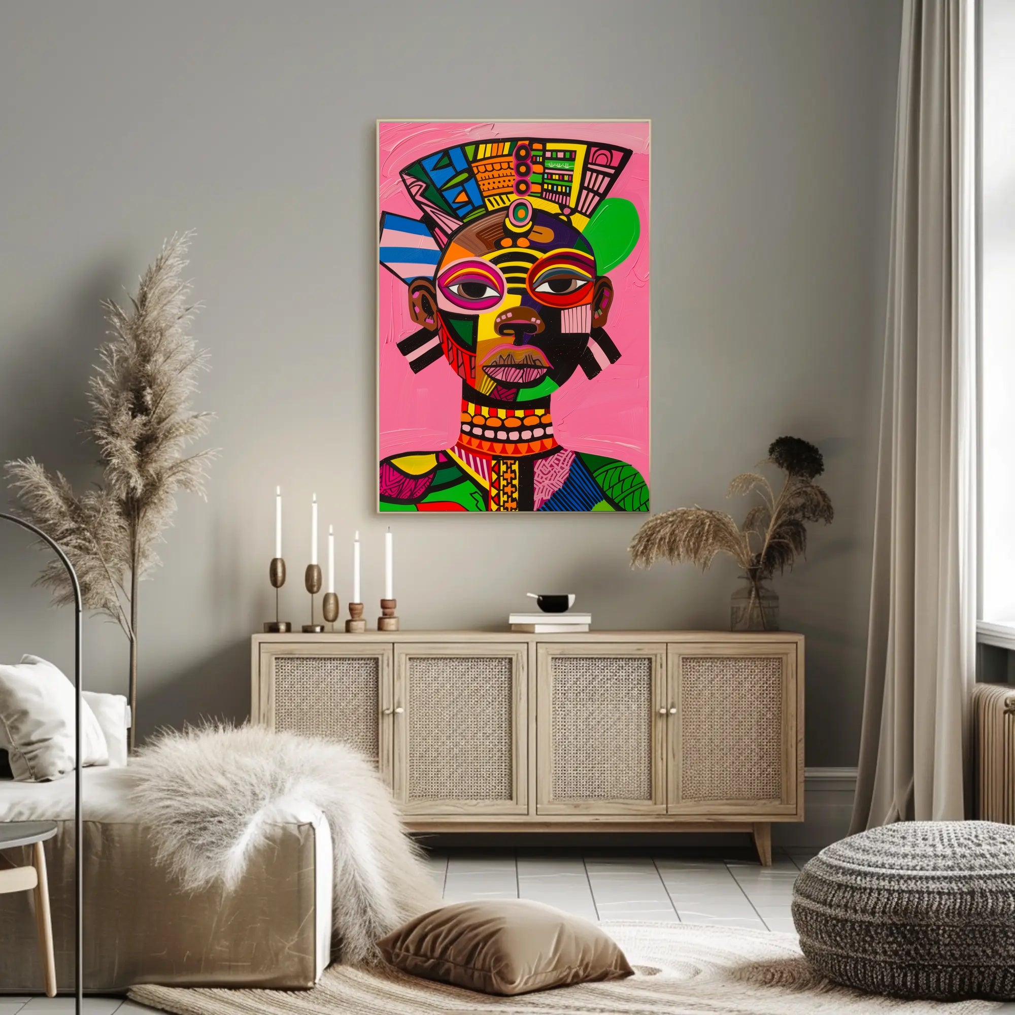 Vibrant Abstract Art Celebrating Cultural Diversity Poster PosterGoat