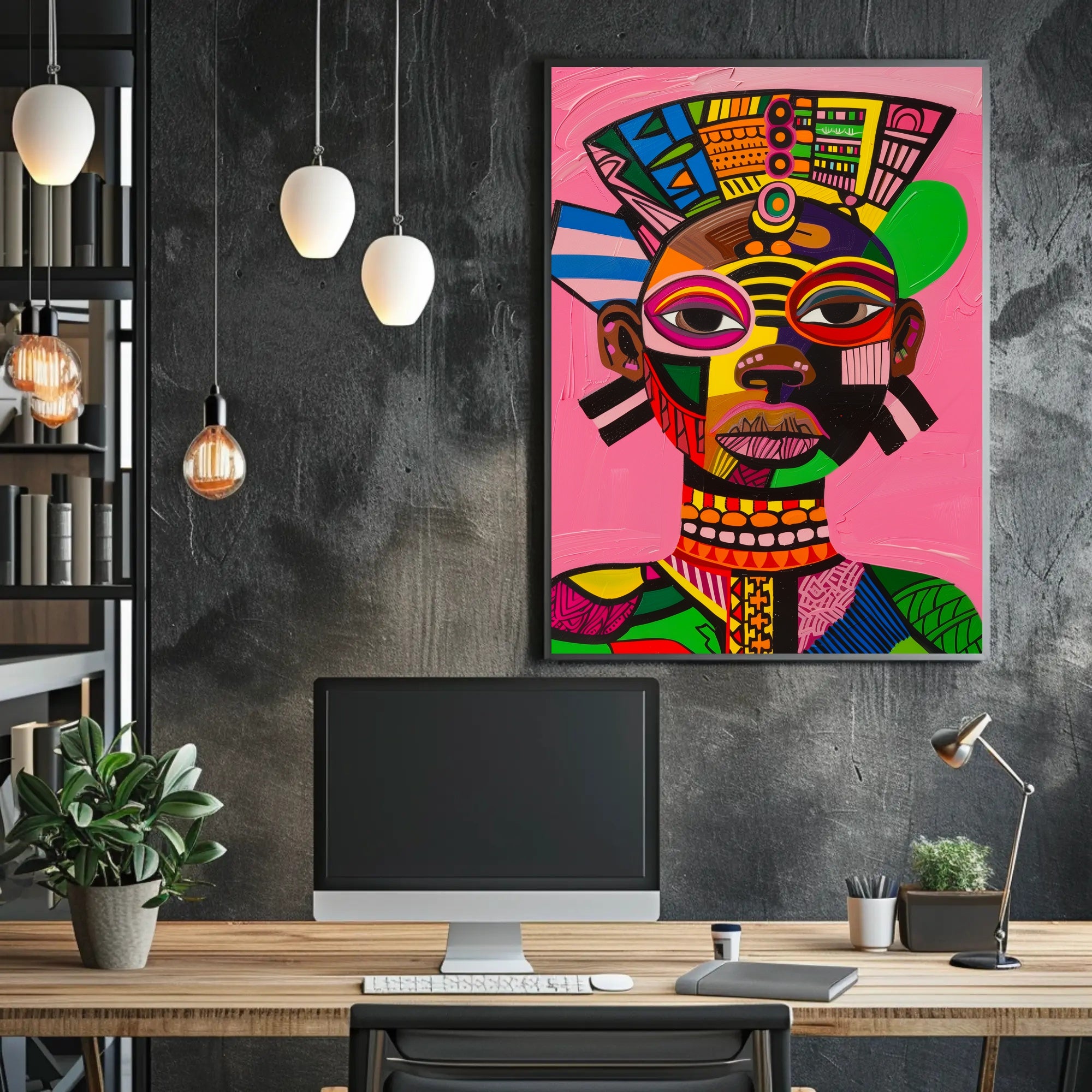 Vibrant Abstract Art Celebrating Cultural Diversity Poster PosterGoat