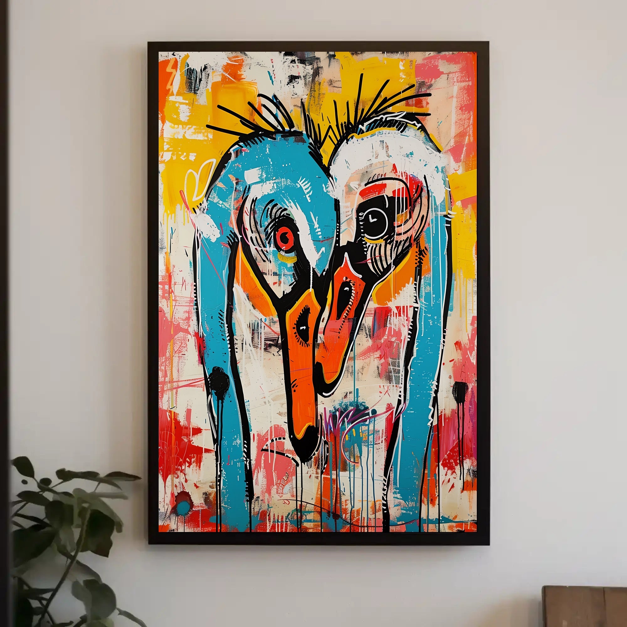 Vibrant Abstract Birds Artwork in an Artistic Poster PosterGoat
