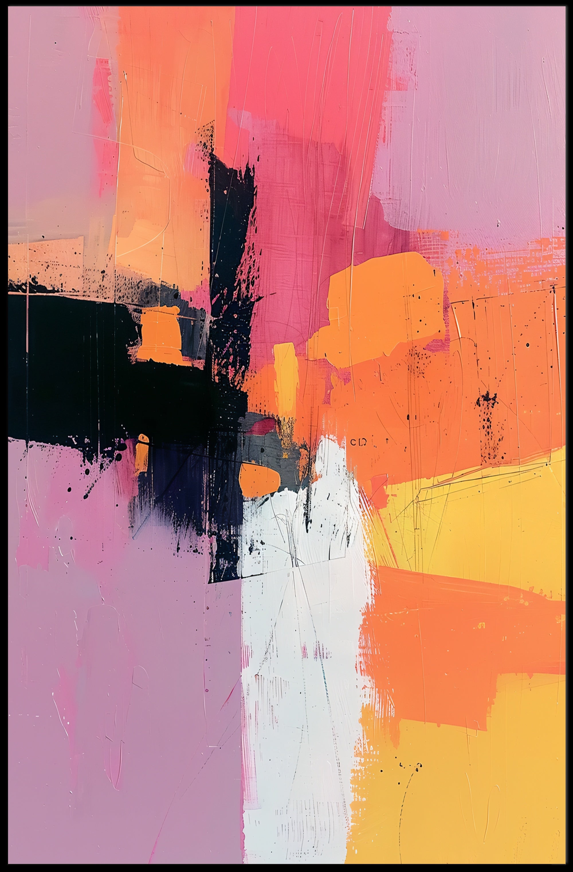 Vibrant Abstract Expressionist Canvas Art Poster PosterGoat
