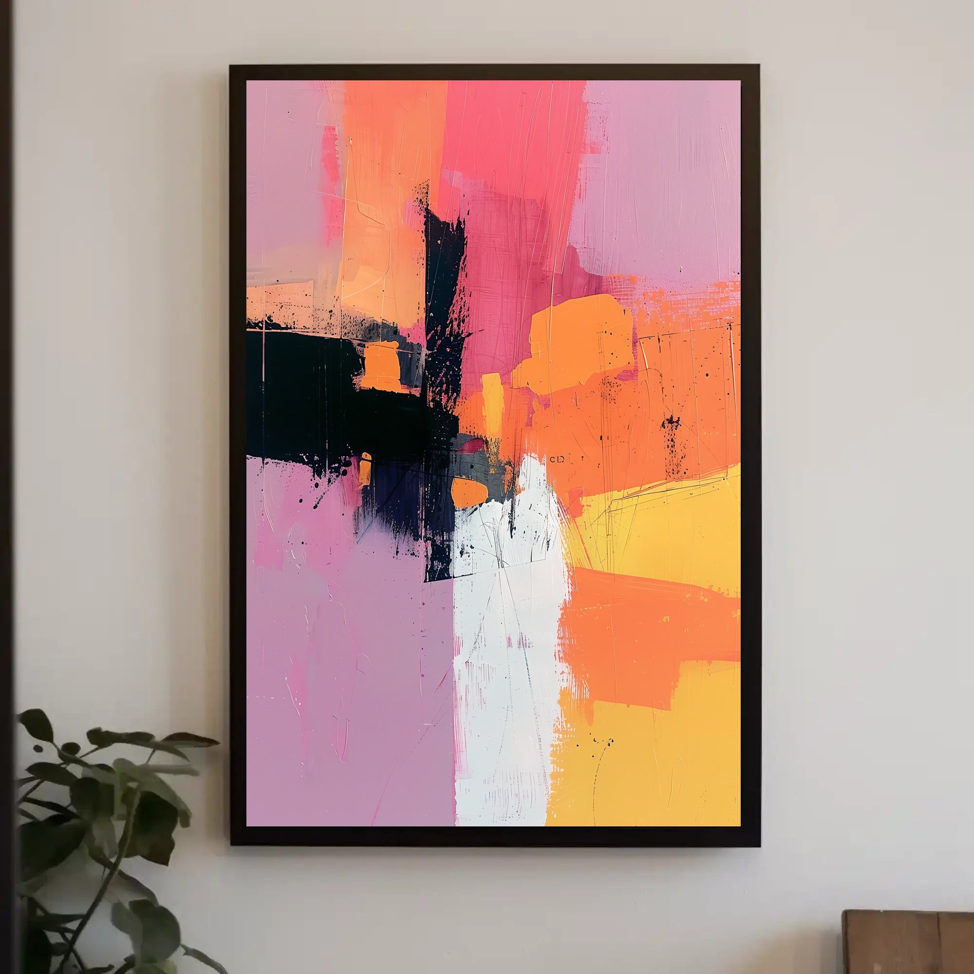 Vibrant Abstract Expressionist Canvas Art Poster PosterGoat