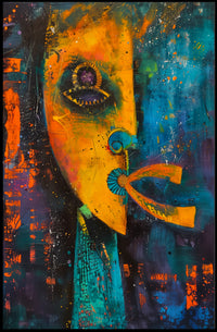 Vibrant Abstract Face Art Print - Abstract or Artistic Poster PosterGoat