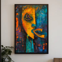 Vibrant Abstract Face Art Print - Abstract or Artistic Poster PosterGoat