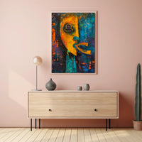 Vibrant Abstract Face Art Print - Abstract or Artistic Poster PosterGoat