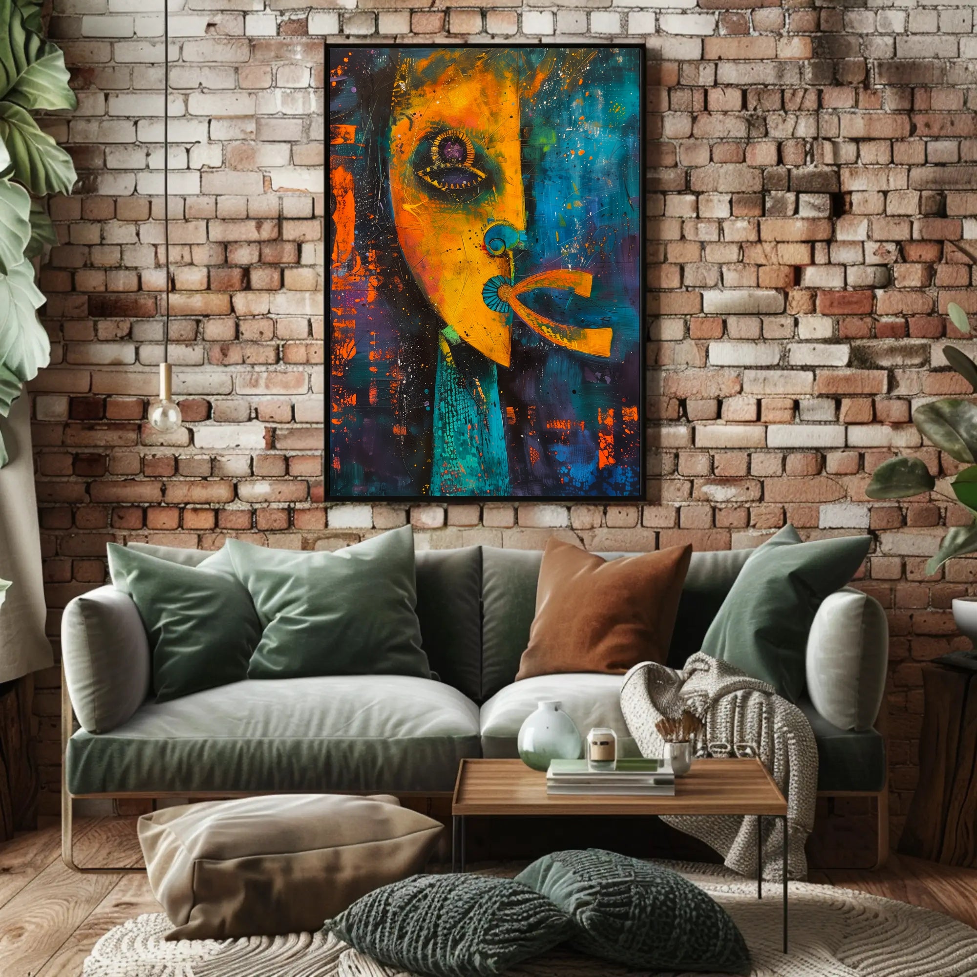 Vibrant Abstract Face Art Print - Abstract or Artistic Poster PosterGoat