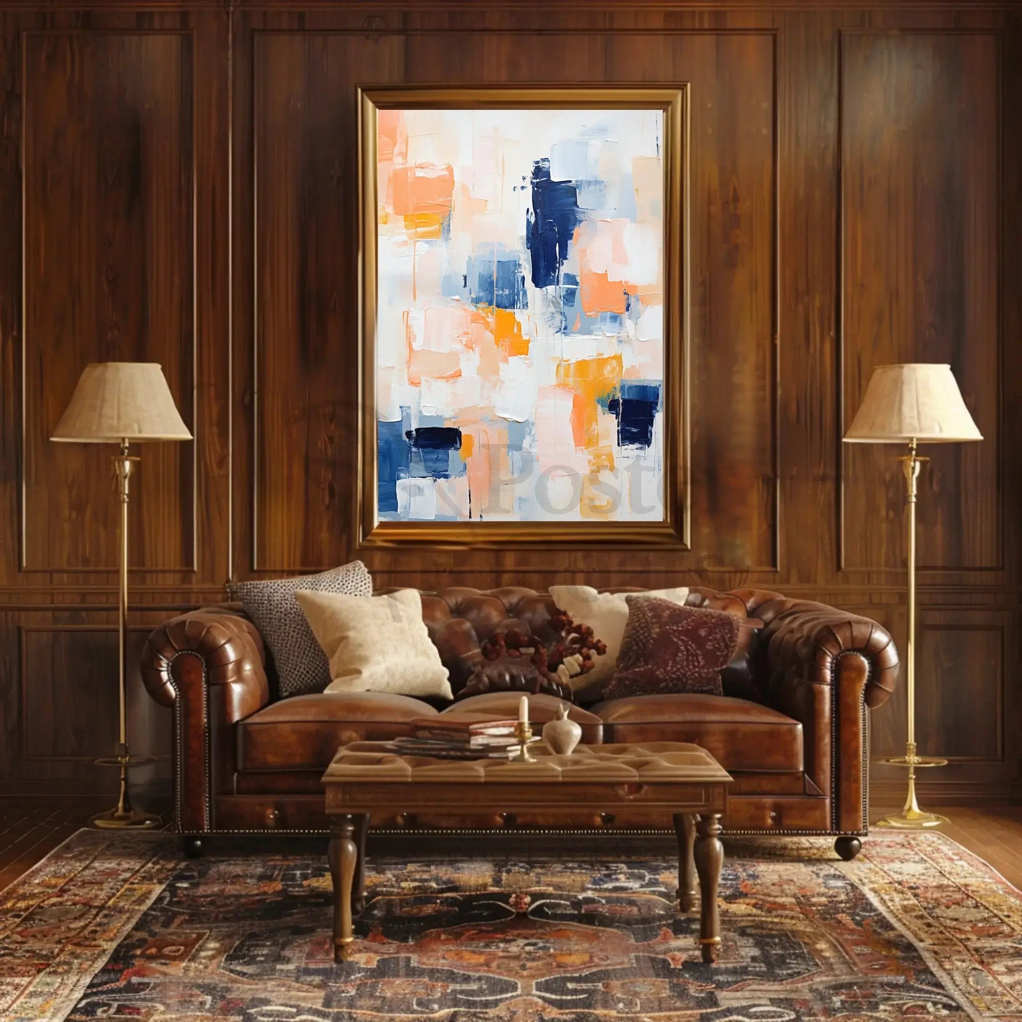 Vibrant Abstract Geometry with Pastel Hues Artistic Poster PosterGoat