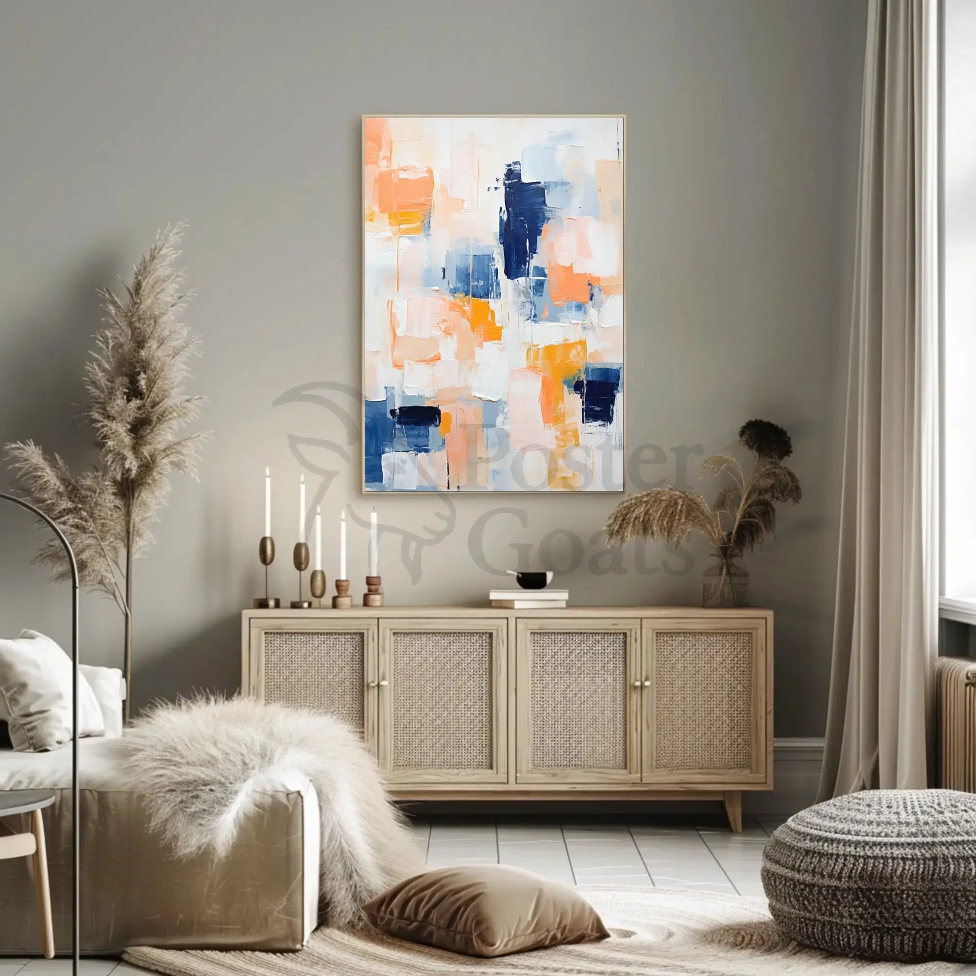 Vibrant Abstract Geometry with Pastel Hues Artistic Poster PosterGoat