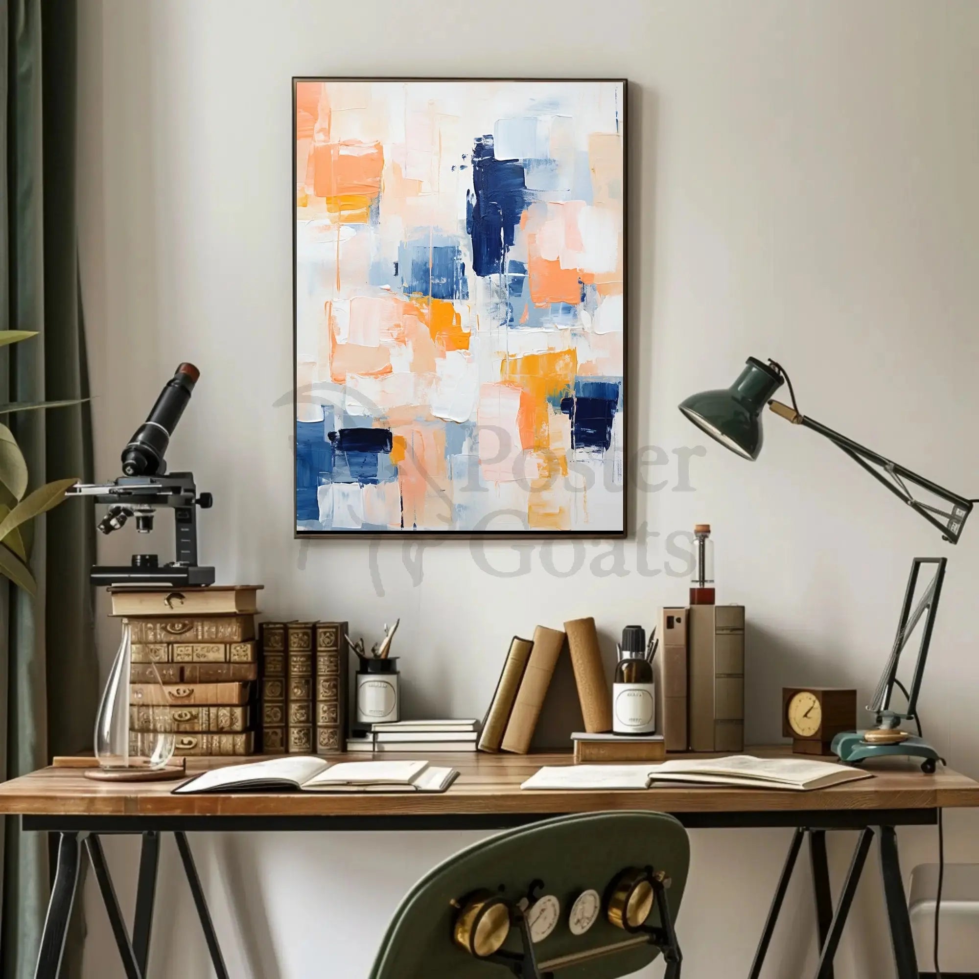 Vibrant Abstract Geometry with Pastel Hues Artistic Poster PosterGoat