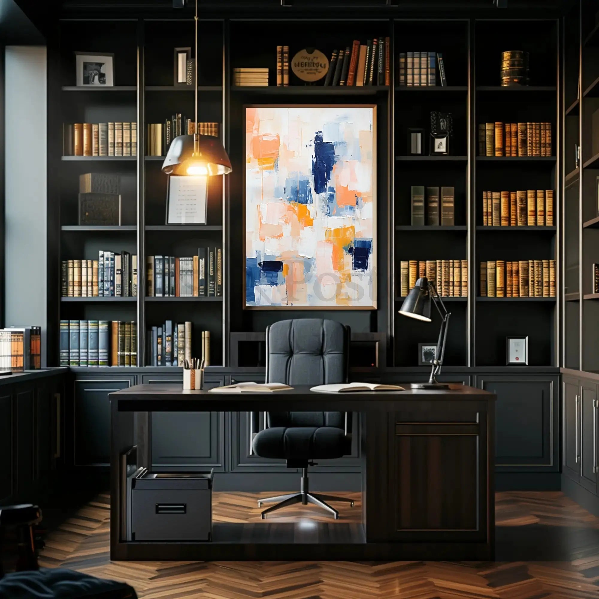 Vibrant Abstract Geometry with Pastel Hues Artistic Poster PosterGoat