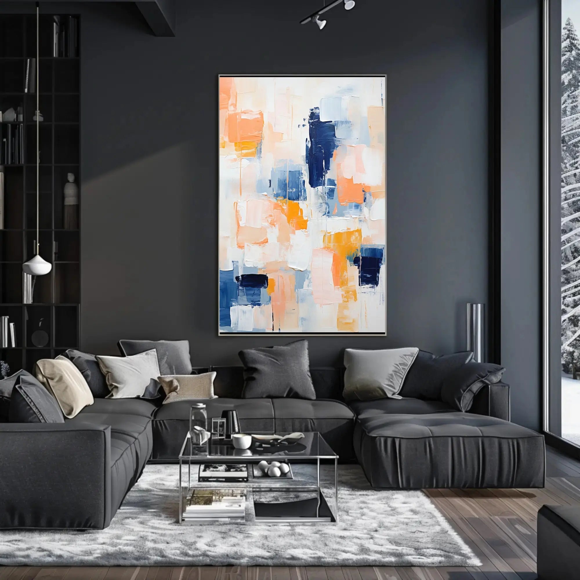 Vibrant Abstract Geometry with Pastel Hues Artistic Poster PosterGoat