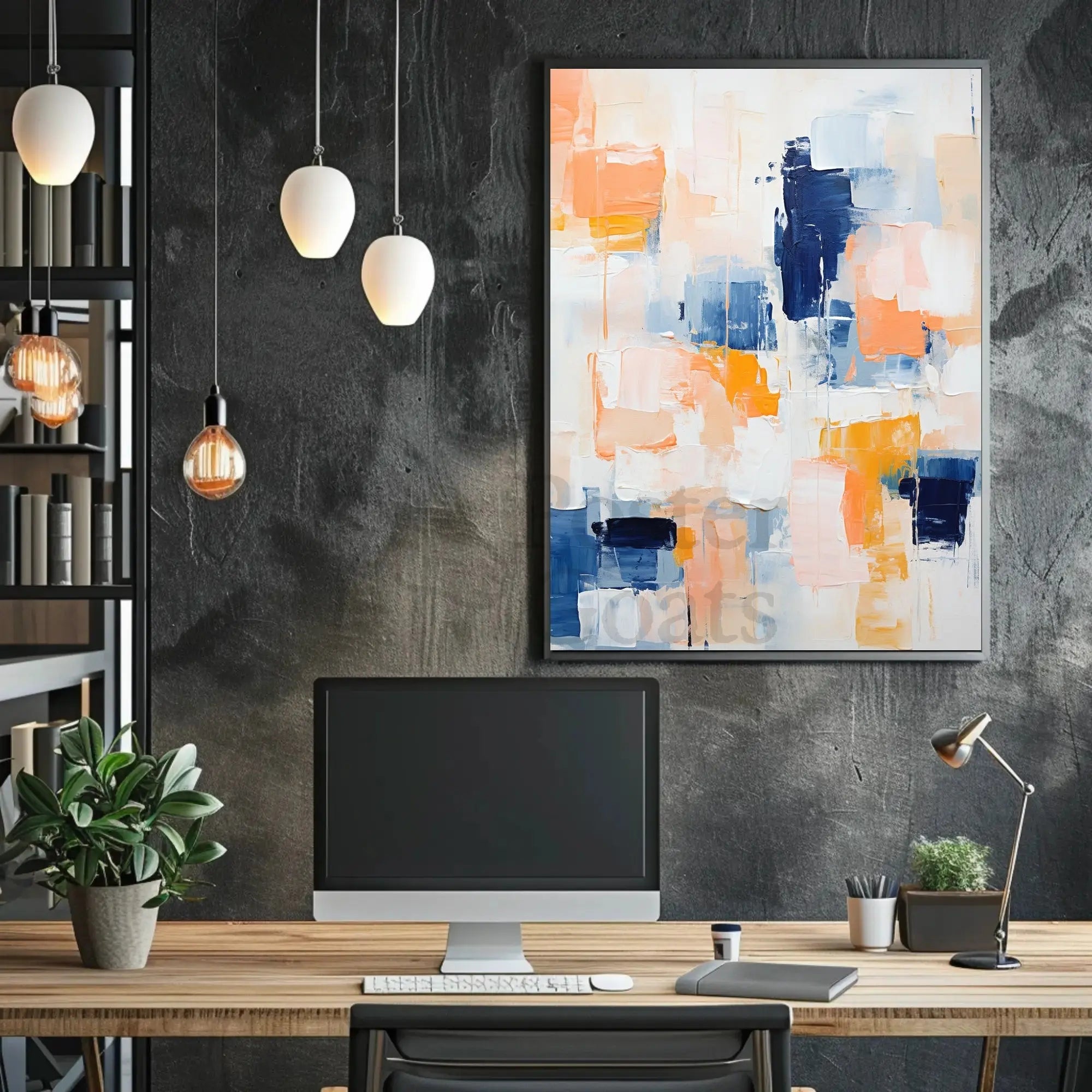 Vibrant Abstract Geometry with Pastel Hues Artistic Poster PosterGoat