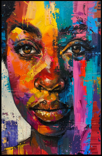 Vibrant Abstract Portrait in Modern Style - Artistic Poster PosterGoat