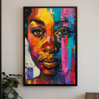 Vibrant Abstract Portrait in Modern Style - Artistic Poster PosterGoat