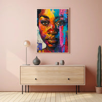 Vibrant Abstract Portrait in Modern Style - Artistic Poster PosterGoat