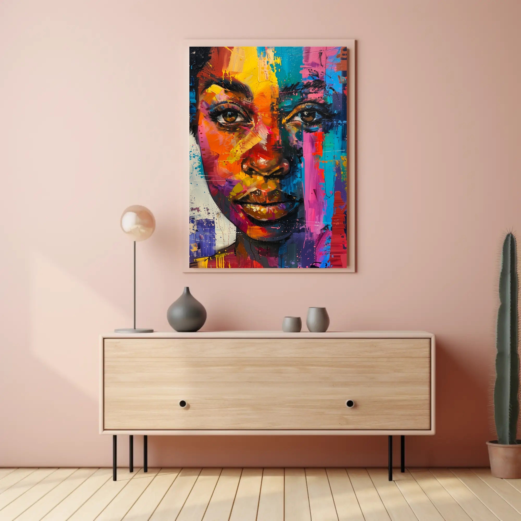 Vibrant Abstract Portrait in Modern Style - Artistic Poster PosterGoat