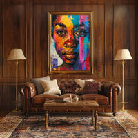 Vibrant Abstract Portrait in Modern Style - Artistic Poster PosterGoat