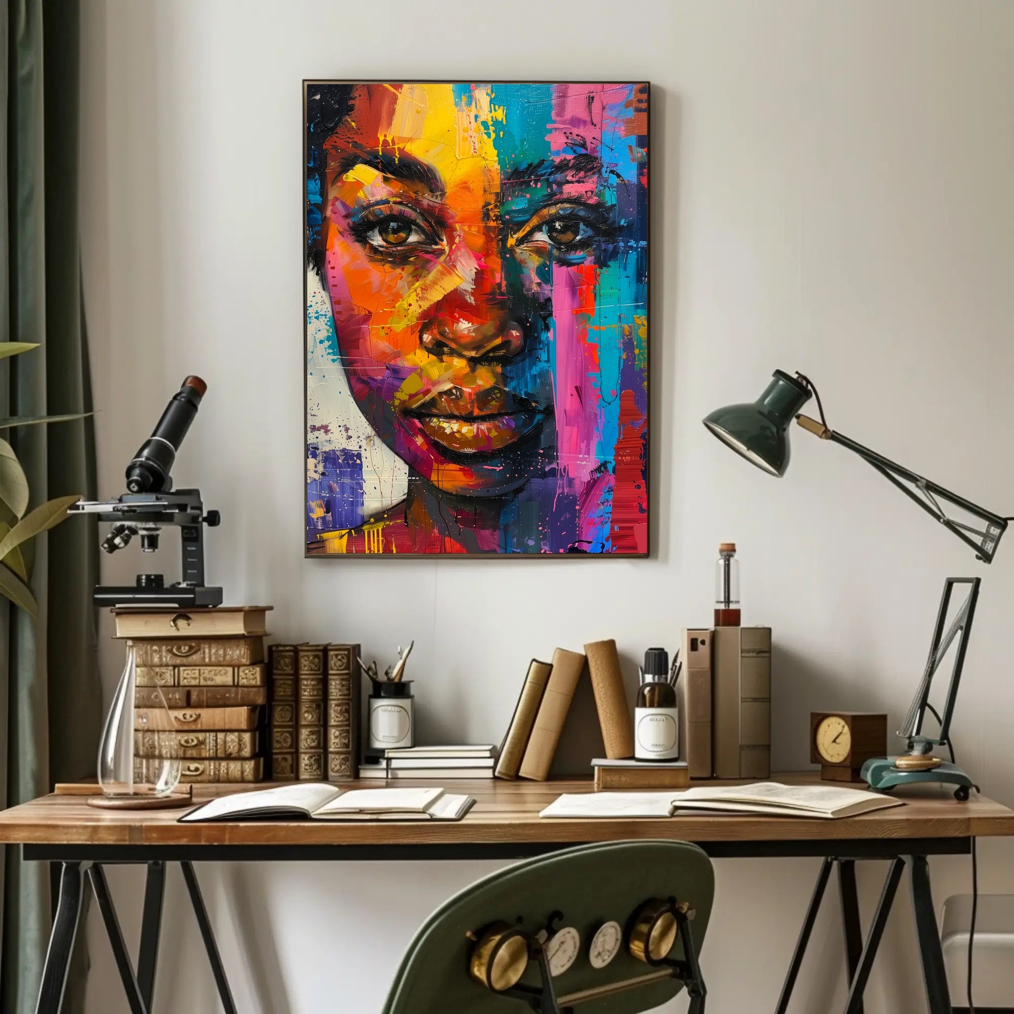 Vibrant Abstract Portrait in Modern Style - Artistic Poster PosterGoat