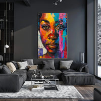 Vibrant Abstract Portrait in Modern Style - Artistic Poster PosterGoat