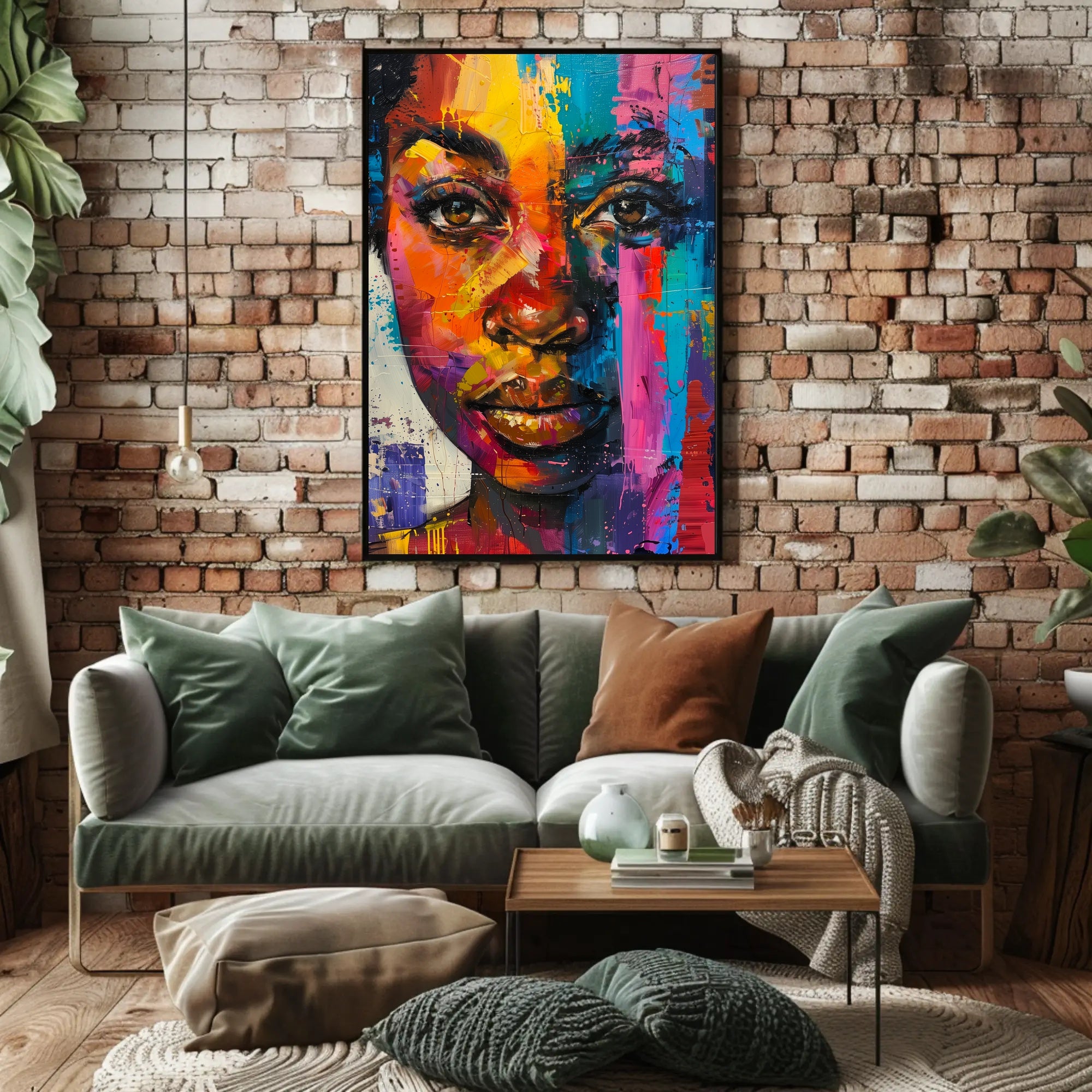 Vibrant Abstract Portrait in Modern Style - Artistic Poster PosterGoat