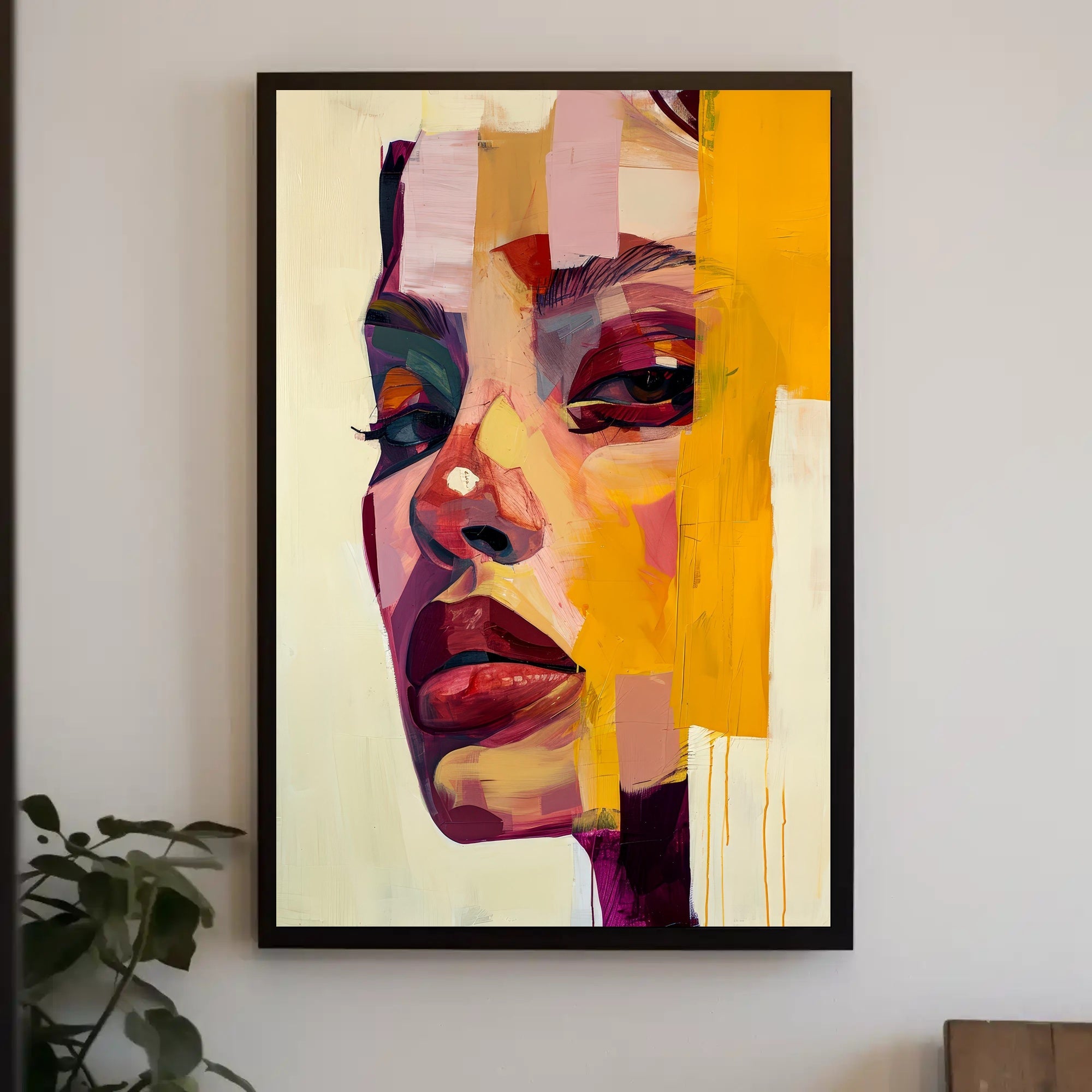 Vibrant Abstract Portrait of Woman's Face - Artistic Poster PosterGoat