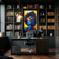 Vibrant Abstract Portrait with Sunglasses - Artistic Poster PosterGoat