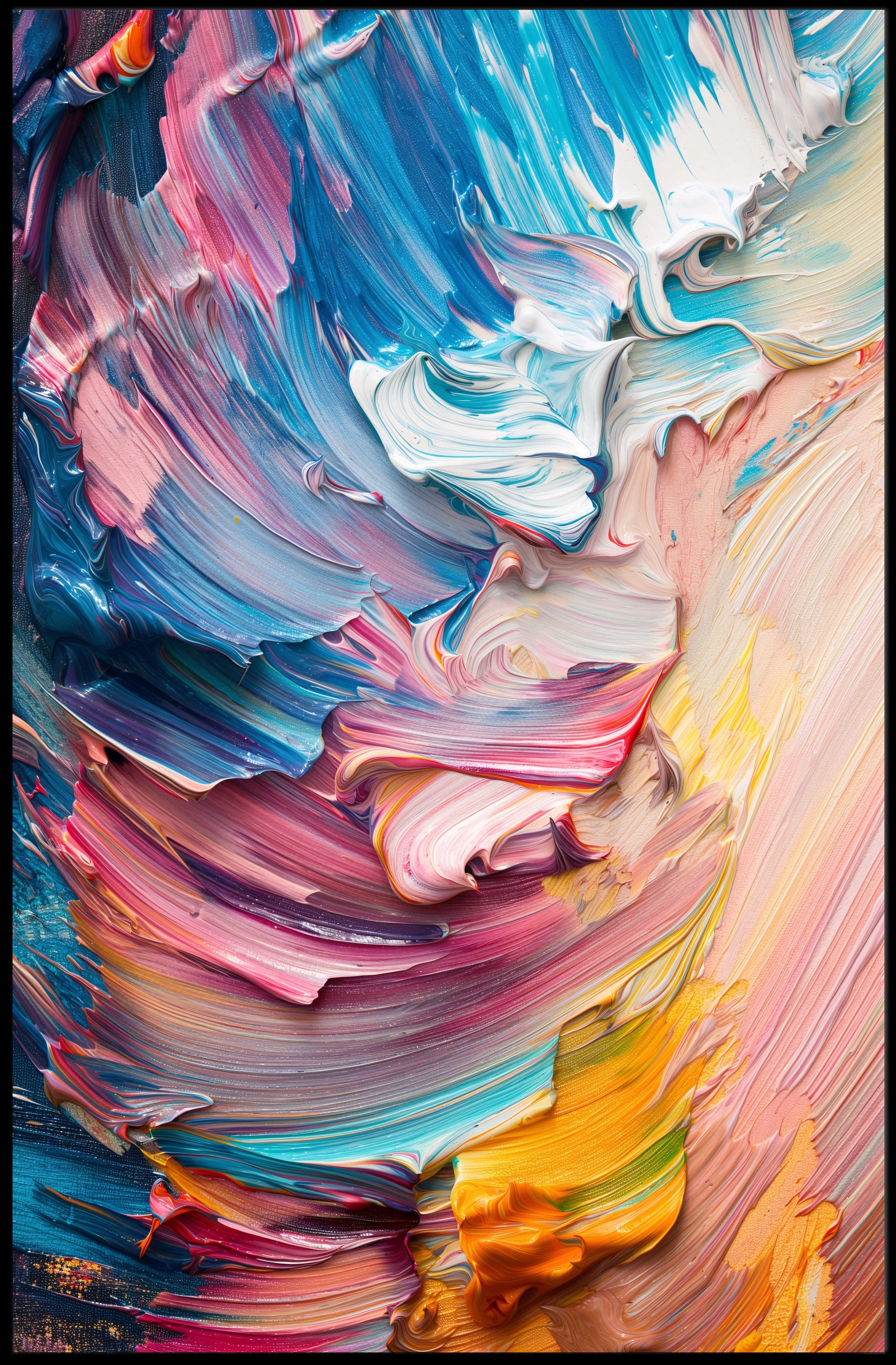 Vibrant Abstract Swirling Strokes: Artistic Poster PosterGoat