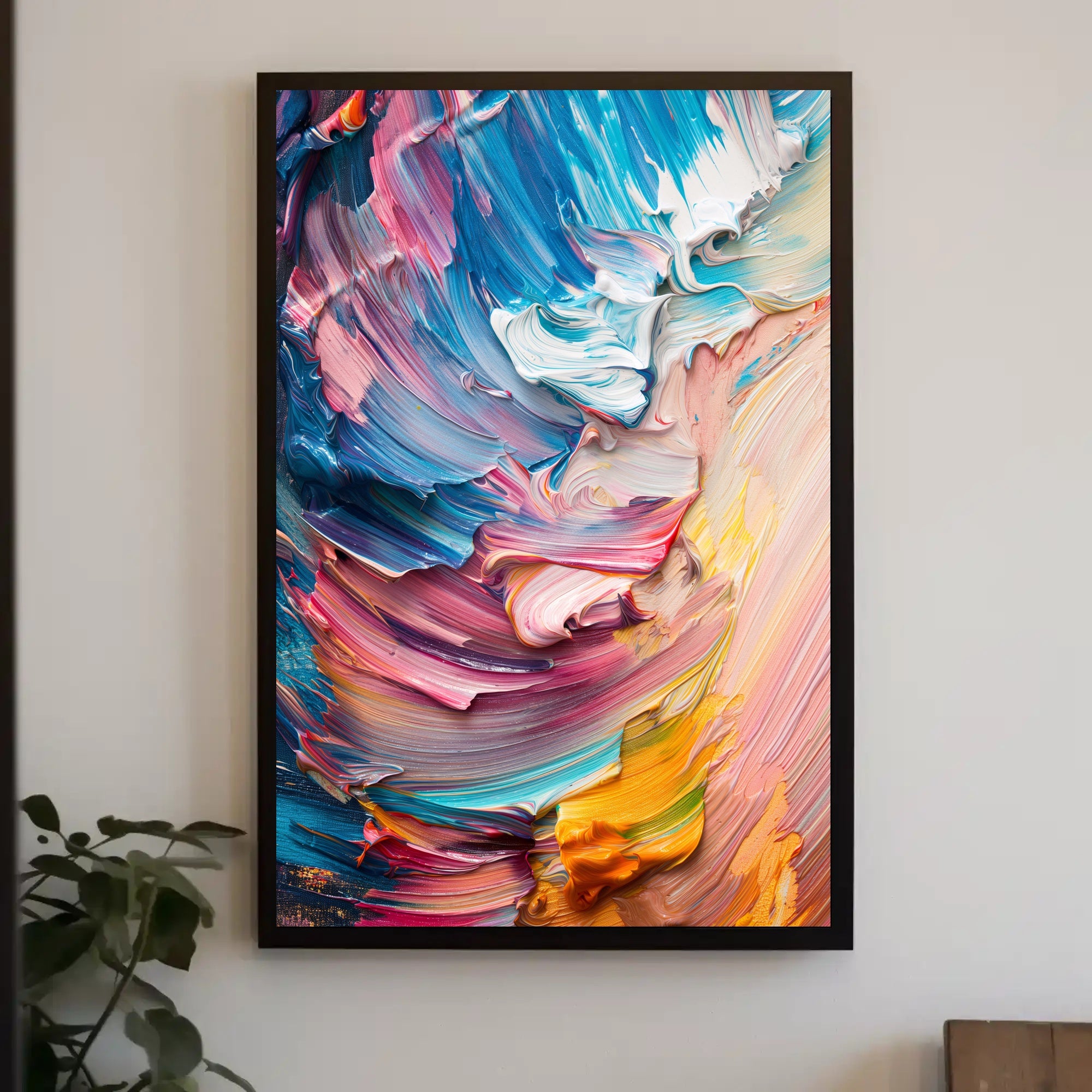 Vibrant Abstract Swirling Strokes: Artistic Poster PosterGoat