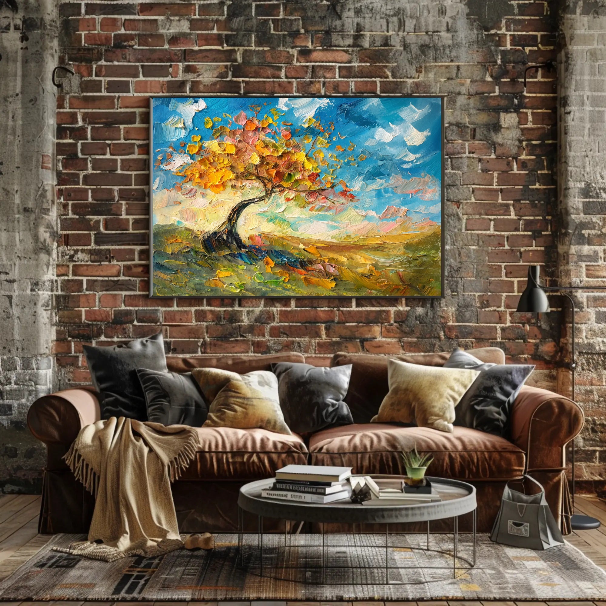 Vibrant Autumn Impressionistic Tree Artistic Poster PosterGoat