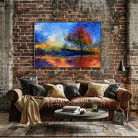 Vibrant Autumn Landscape Abstract Artistic Poster PosterGoat