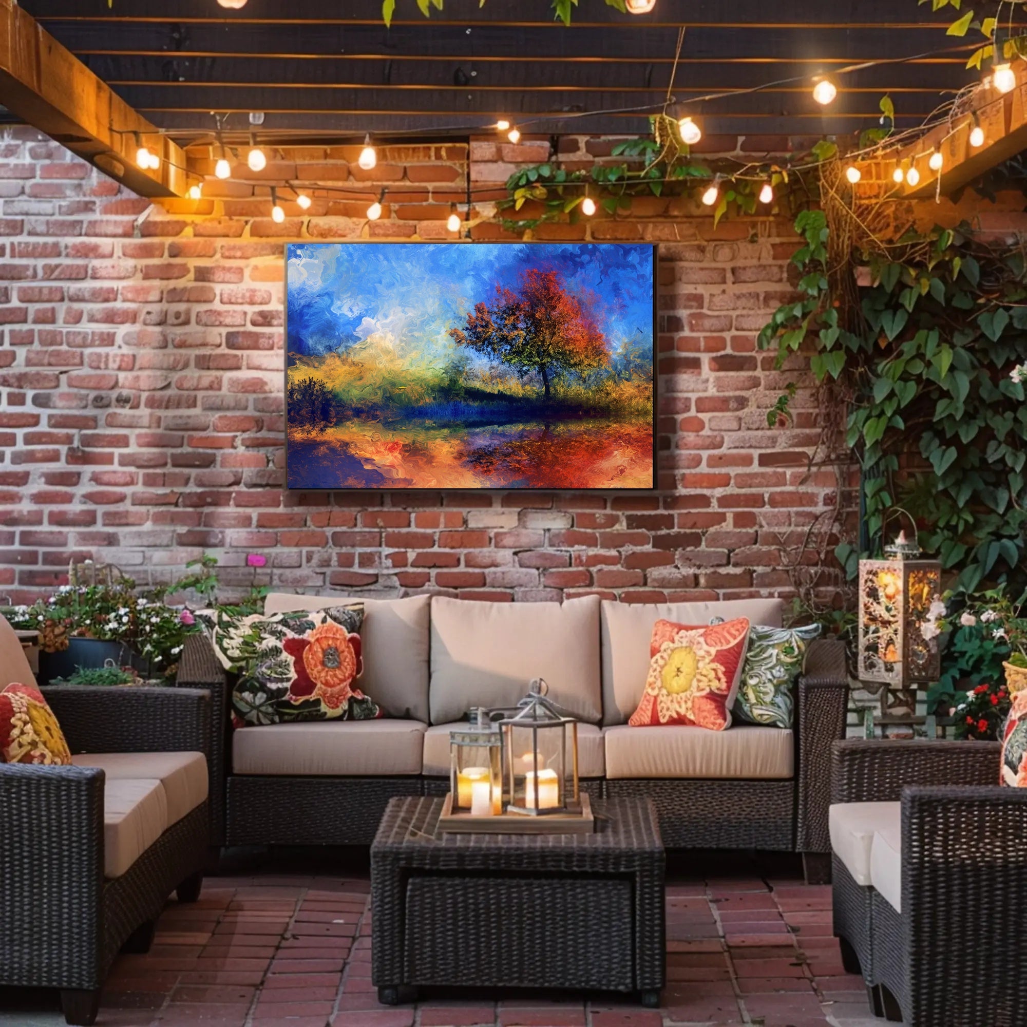 Vibrant Autumn Landscape Abstract Artistic Poster PosterGoat