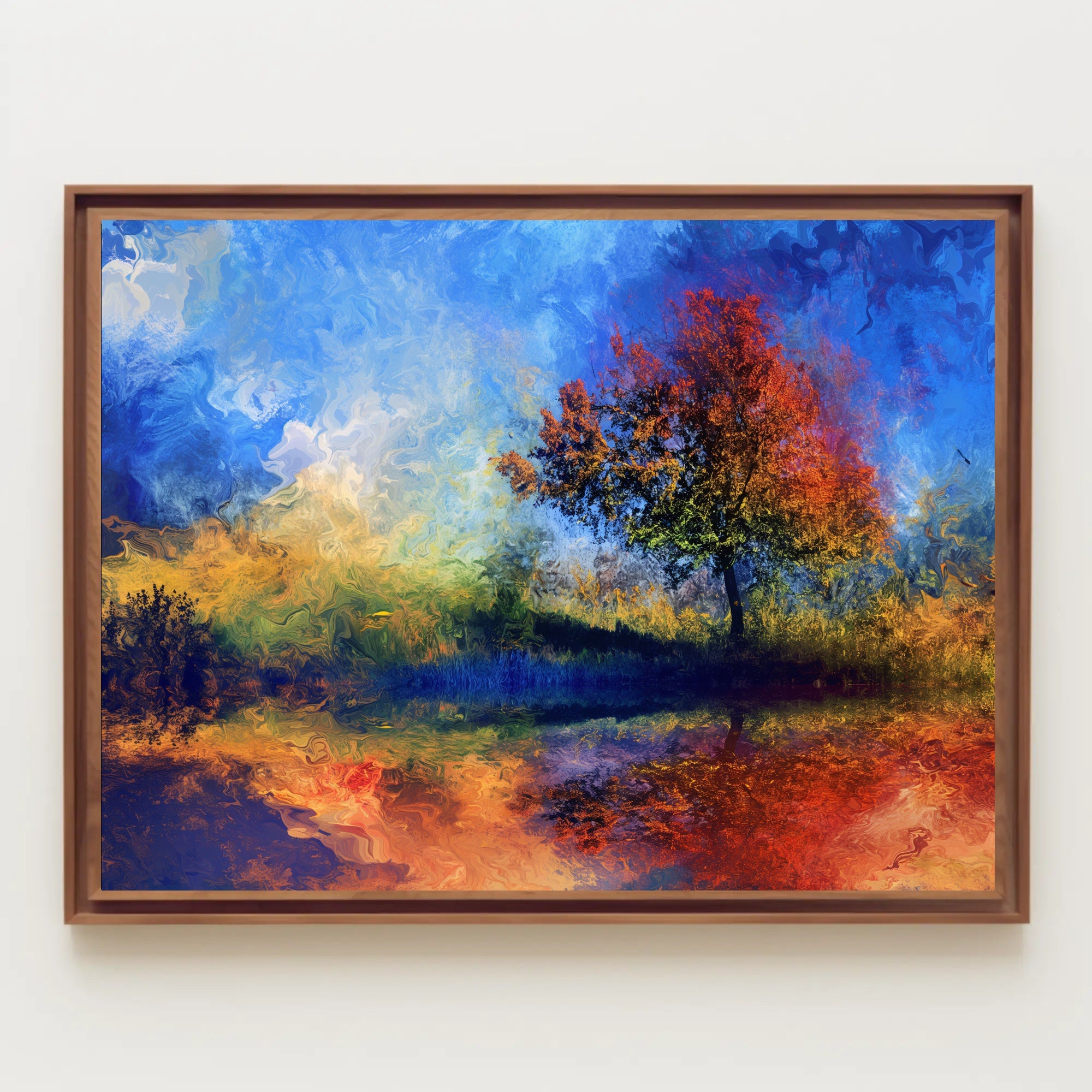 Vibrant Autumn Landscape Abstract Artistic Poster PosterGoat