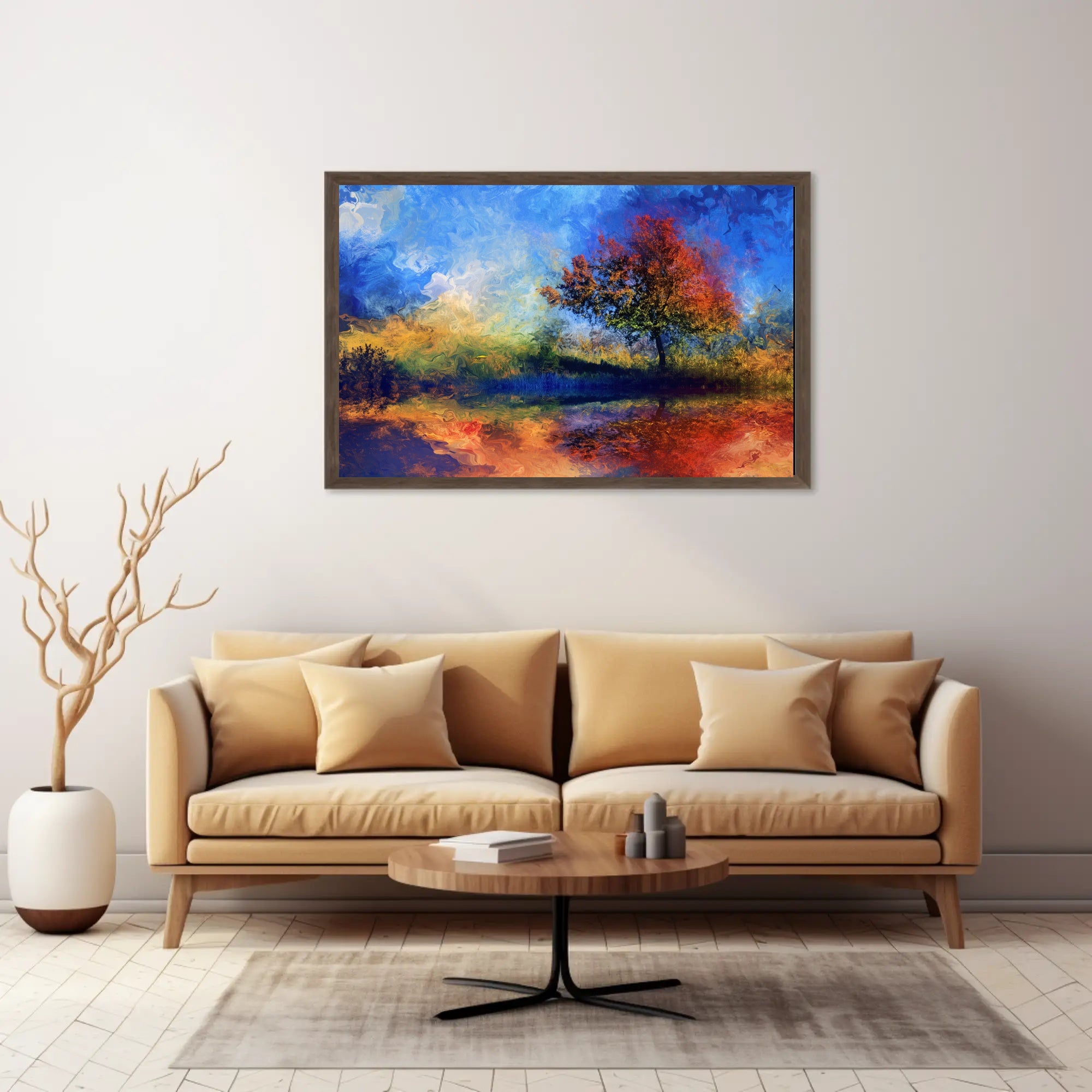Vibrant Autumn Landscape Abstract Artistic Poster PosterGoat
