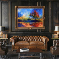 Vibrant Autumn Landscape Abstract Artistic Poster PosterGoat