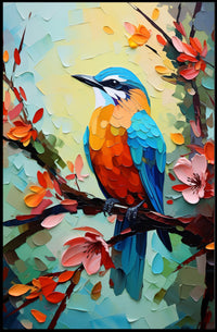 Vibrant Bird and Flowers: A Captivating Animal Poster PosterGoat