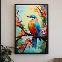 Vibrant Bird and Flowers: A Captivating Animal Poster PosterGoat