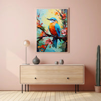 Vibrant Bird and Flowers: A Captivating Animal Poster PosterGoat