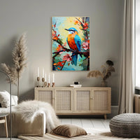 Vibrant Bird and Flowers: A Captivating Animal Poster PosterGoat